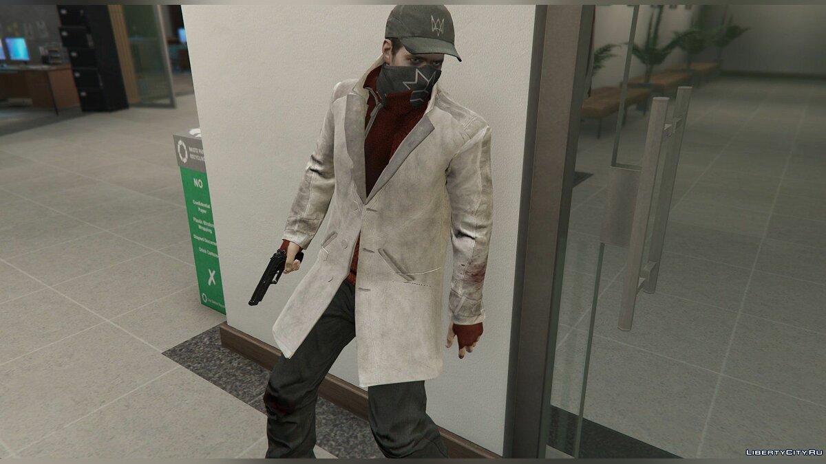Aiden Pearce + Real Mask and Inner Shirt Model + Real Head v1.5 для GTA 5 - Картинка #4