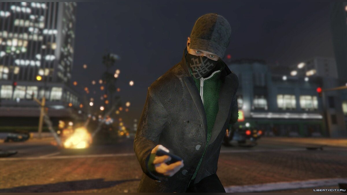Aiden Pearce + Real Mask and Inner Shirt Model + Real Head v1.5 для GTA 5 - Картинка #7