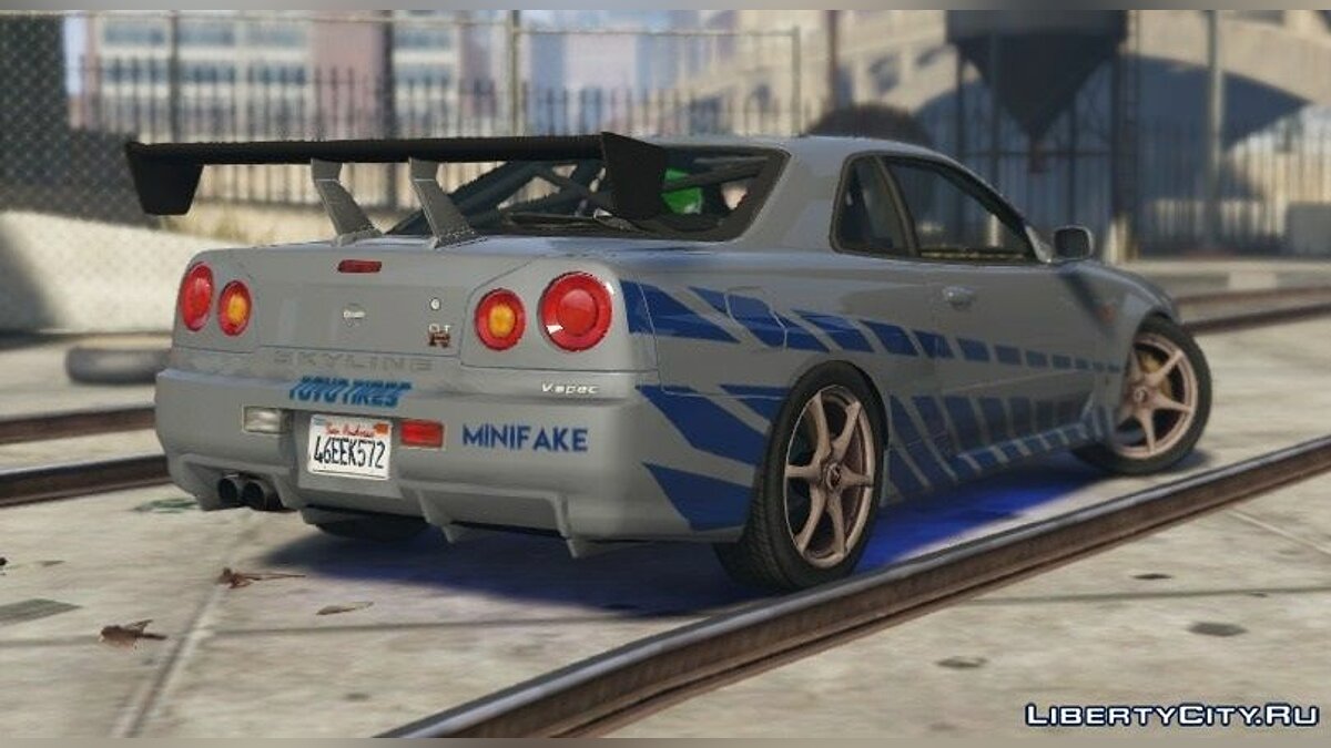 Скачать Nissan Skyline R34 Paul Walker (Fast and Furious) для GTA 5