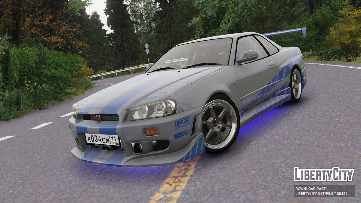 Скачать Nissan Skyline GT-R34 для GTA 5