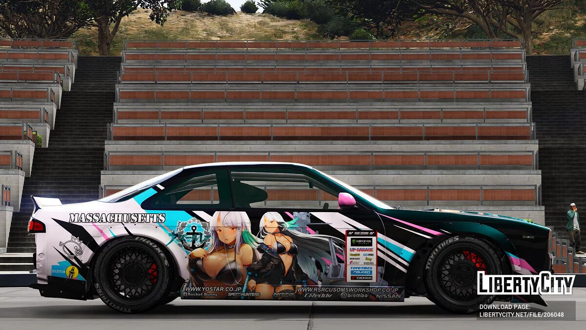 Nissan Silvia Rocket Bunny Boss S14 Massachusetts Itasha / GTA 5