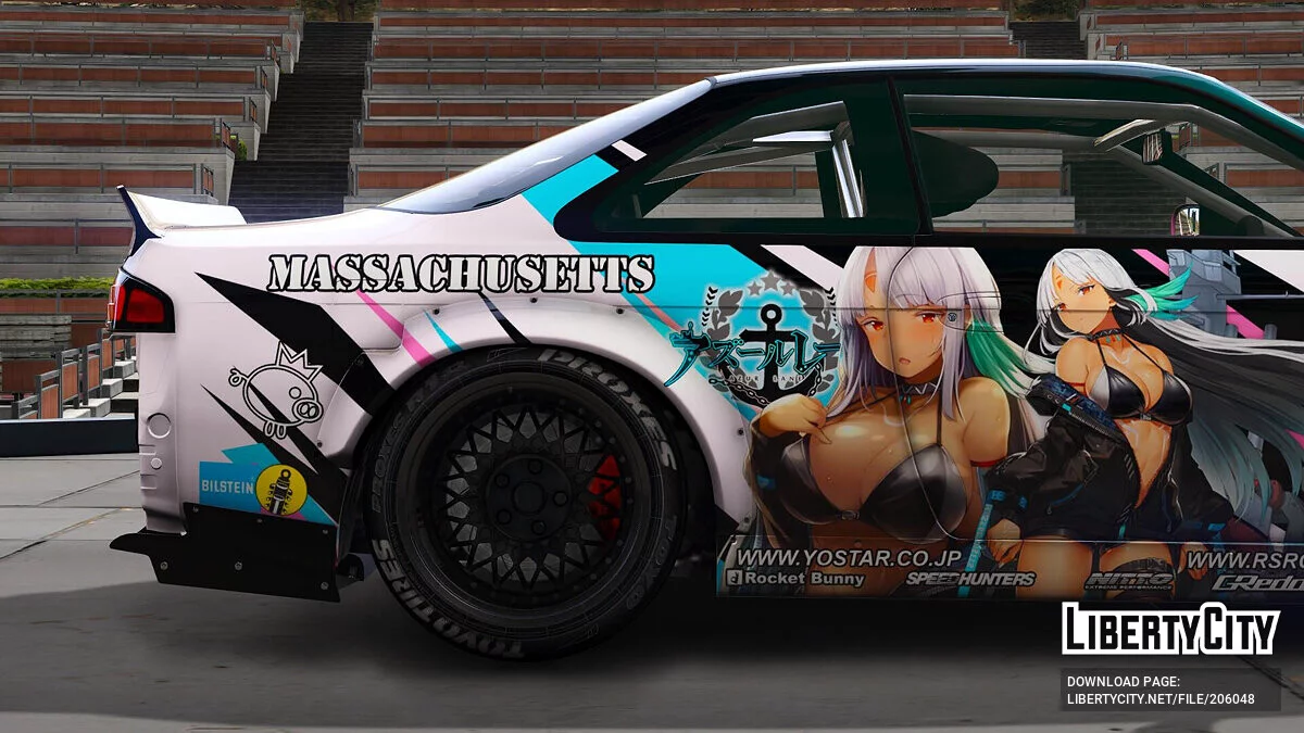 Nissan Silvia Rocket Bunny Boss S14 Massachusetts Itasha / GTA 5
