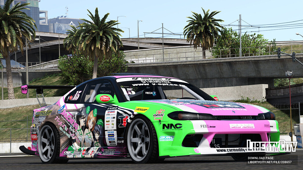 Скачать D1 Grand Prix Nissan Silvia S15 Girls and Panzer для GTA 5