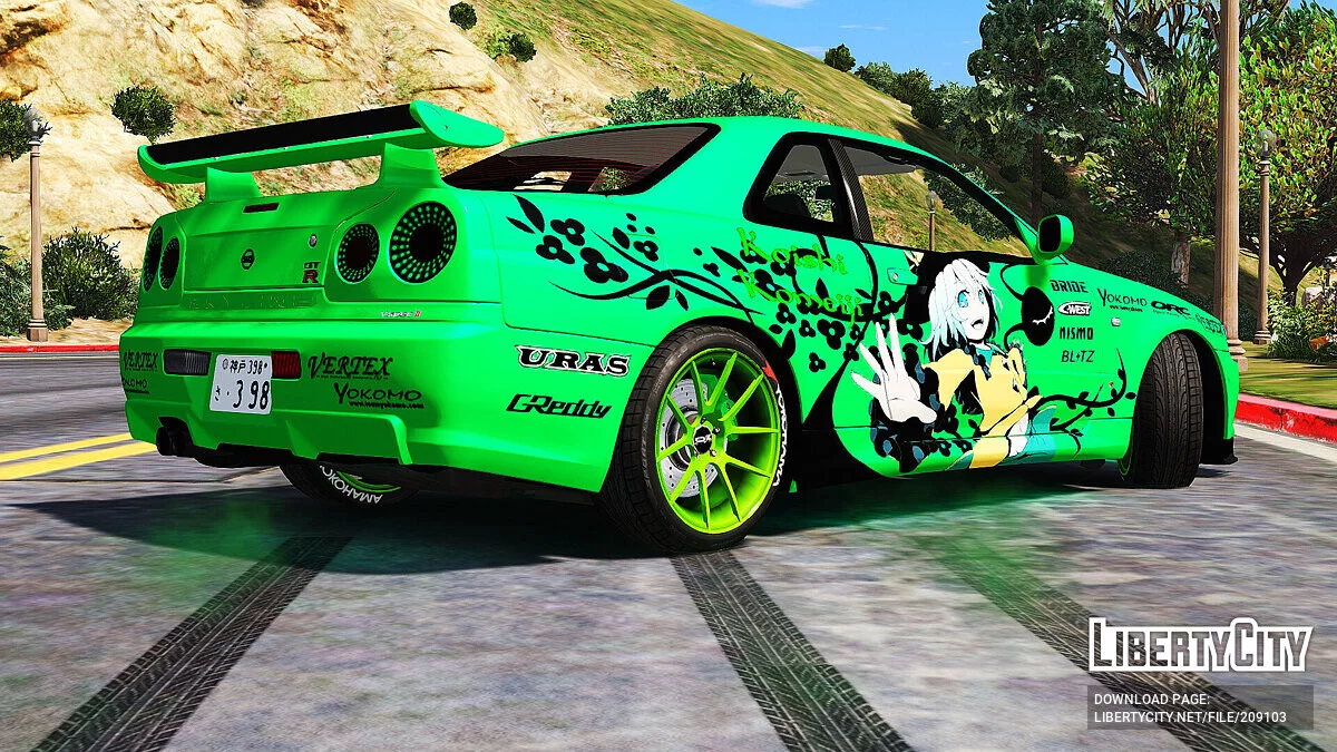 Nissan Skyline GT-R BNR34 Itasha Koishi Komeiji / GTA 5