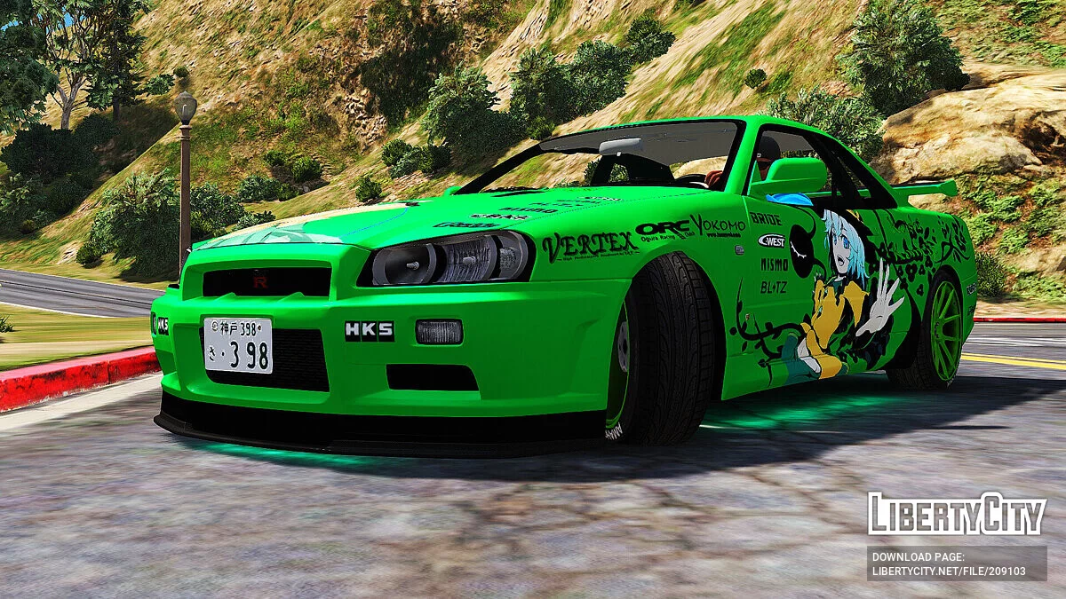 Nissan Skyline GT-R BNR34 Itasha Koishi Komeiji / GTA 5