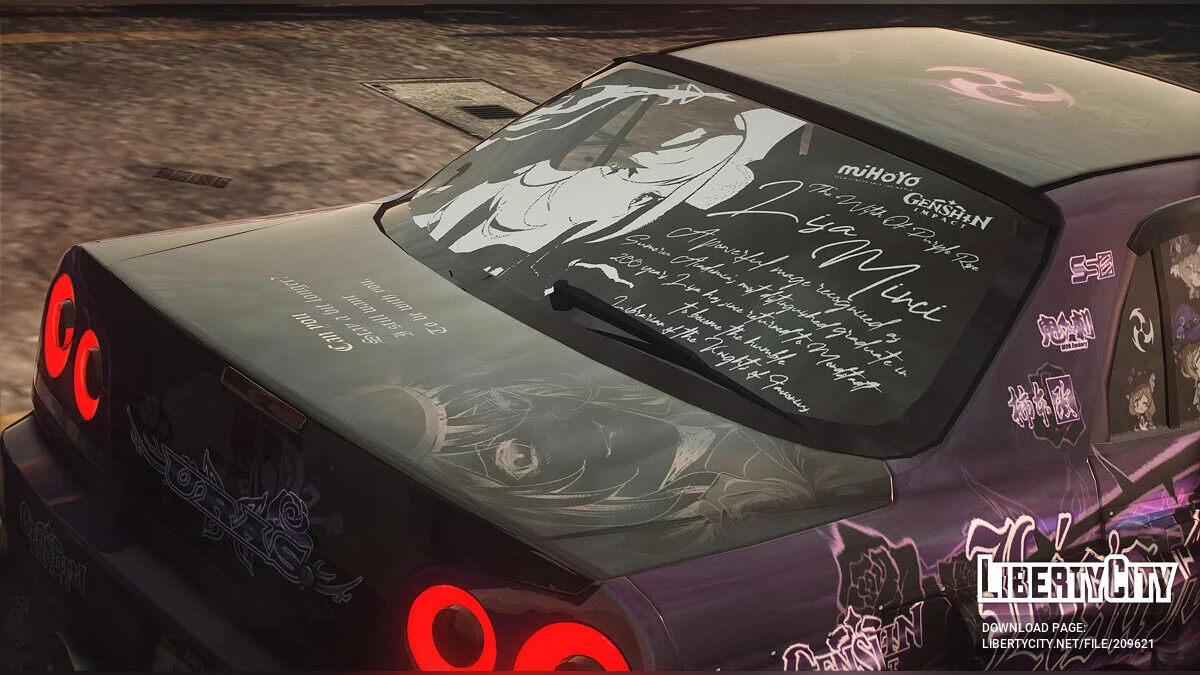 Lisa Minci Itasha Nissan Skyline ER34 Uras D-Spec v1.0 / GTA 5