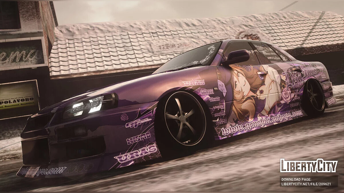 Lisa Minci Itasha Nissan Skyline ER34 Uras D-Spec v1.0 / GTA 5