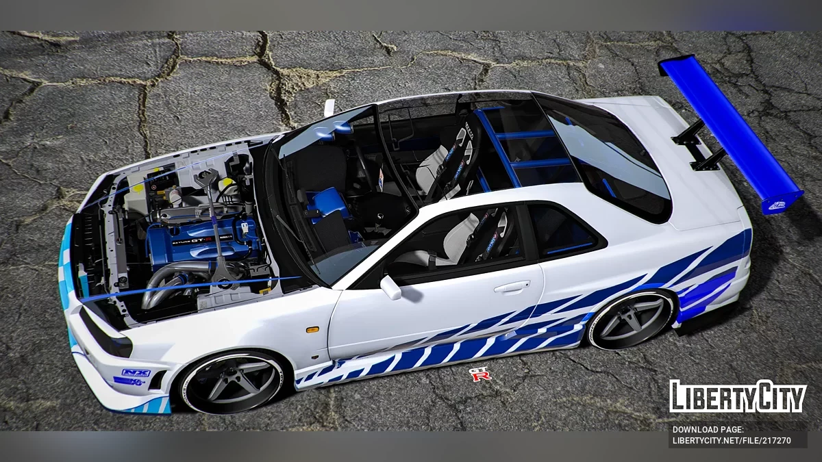 Nissan Skyline GTR R34 Paul Walker / GTA 5