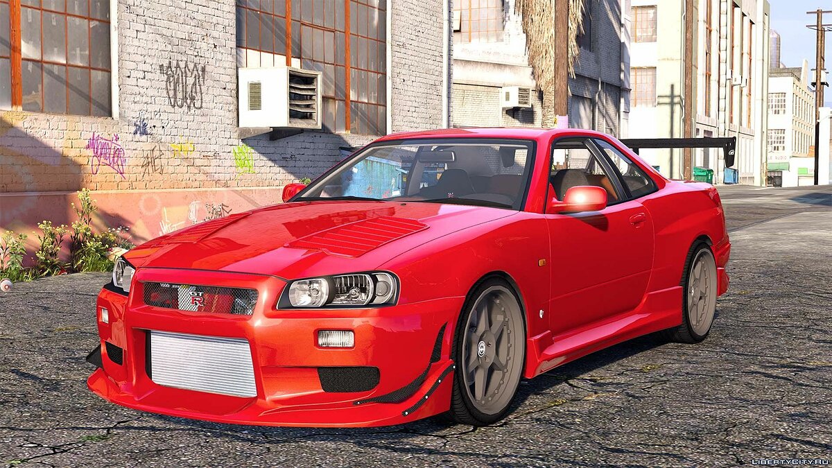 Nissan Skyline GTR r34 красный