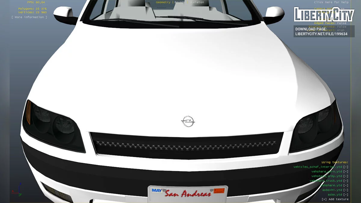 Шильдики Opel/Vauxhall Corsa C (2000) для Maxwell Asbo / GTA 5