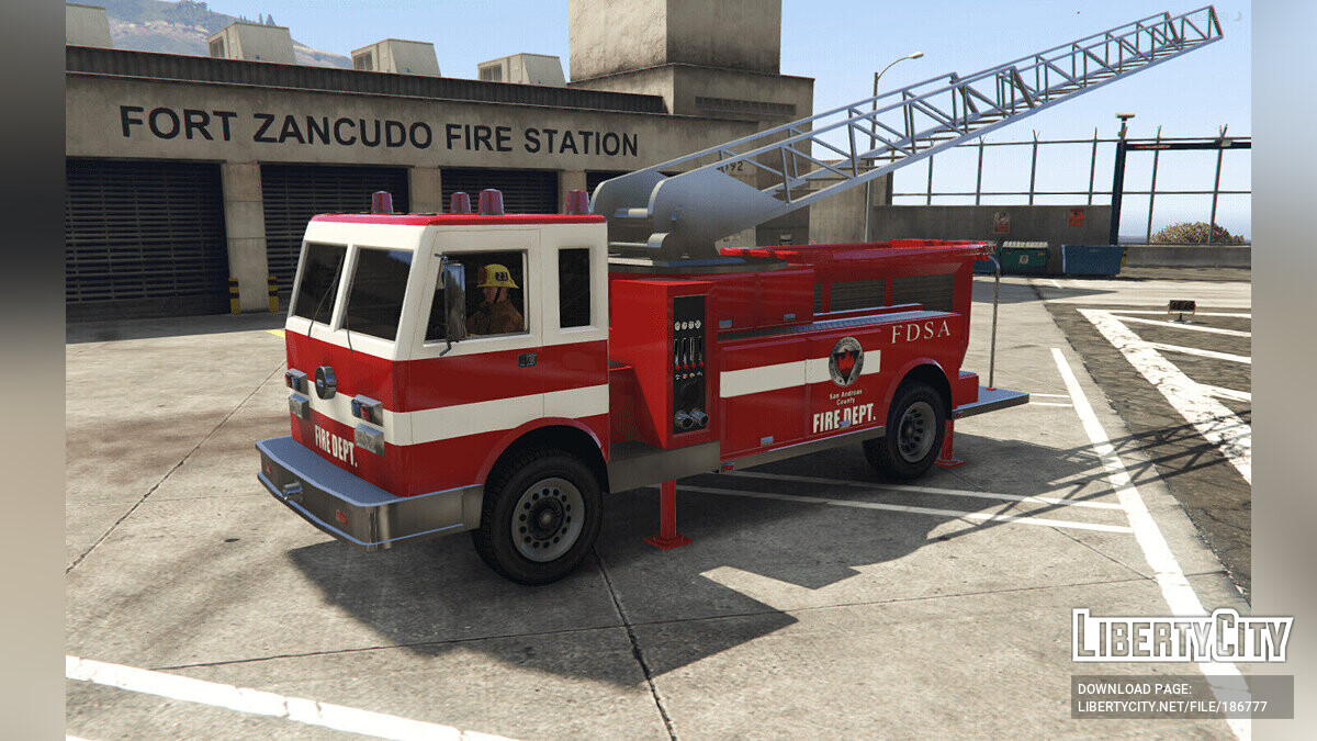 Скачать SF Firetruck из GTA SA [Add-on / Ladder works / FiveM] 1.0 для GTA 5