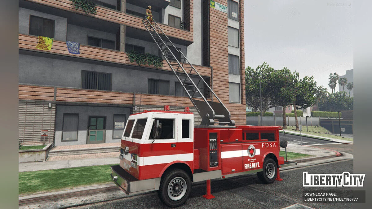 SF Firetruck из GTA SA [Add-on / Ladder works / FiveM] 1.0 / GTA 5