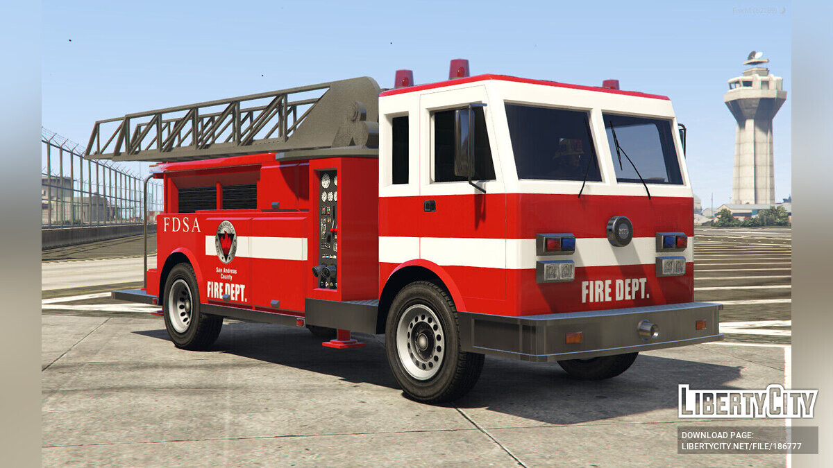 Скачать SF Firetruck из GTA SA [Add-on / Ladder works / FiveM] 1.0 для GTA 5