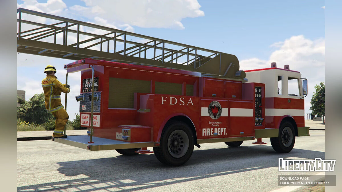 SF Firetruck из GTA SA [Add-on / Ladder works / FiveM] 1.0 / GTA 5