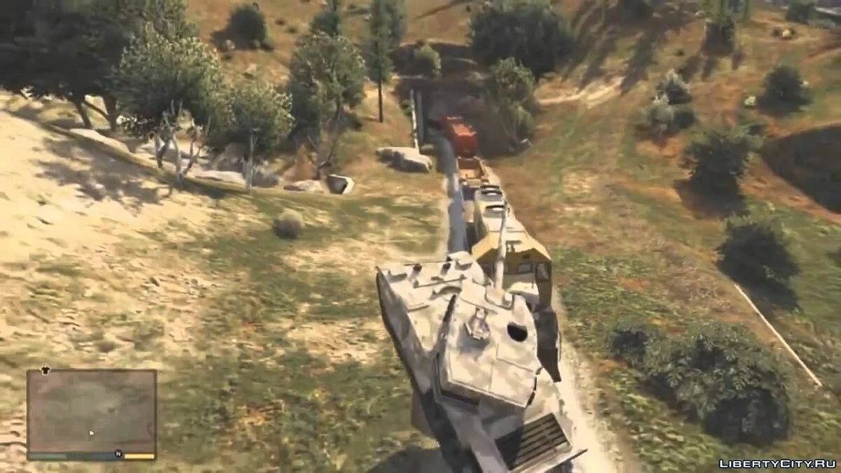 Попытка остановить поезд в GTA 5 танками и грузовиками / GTA 5