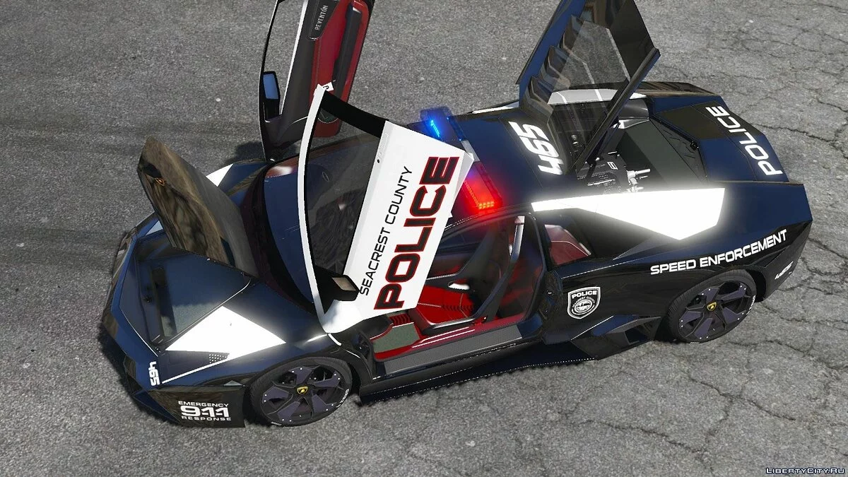 Lamborghini Reventón Police NFS - Hot Pursuit + Template / GTA 5