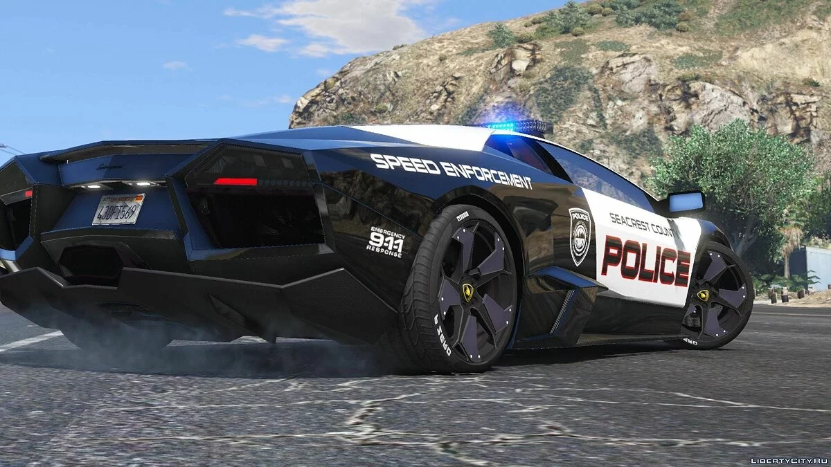 Lamborghini Reventón Police NFS - Hot Pursuit + Template / GTA 5