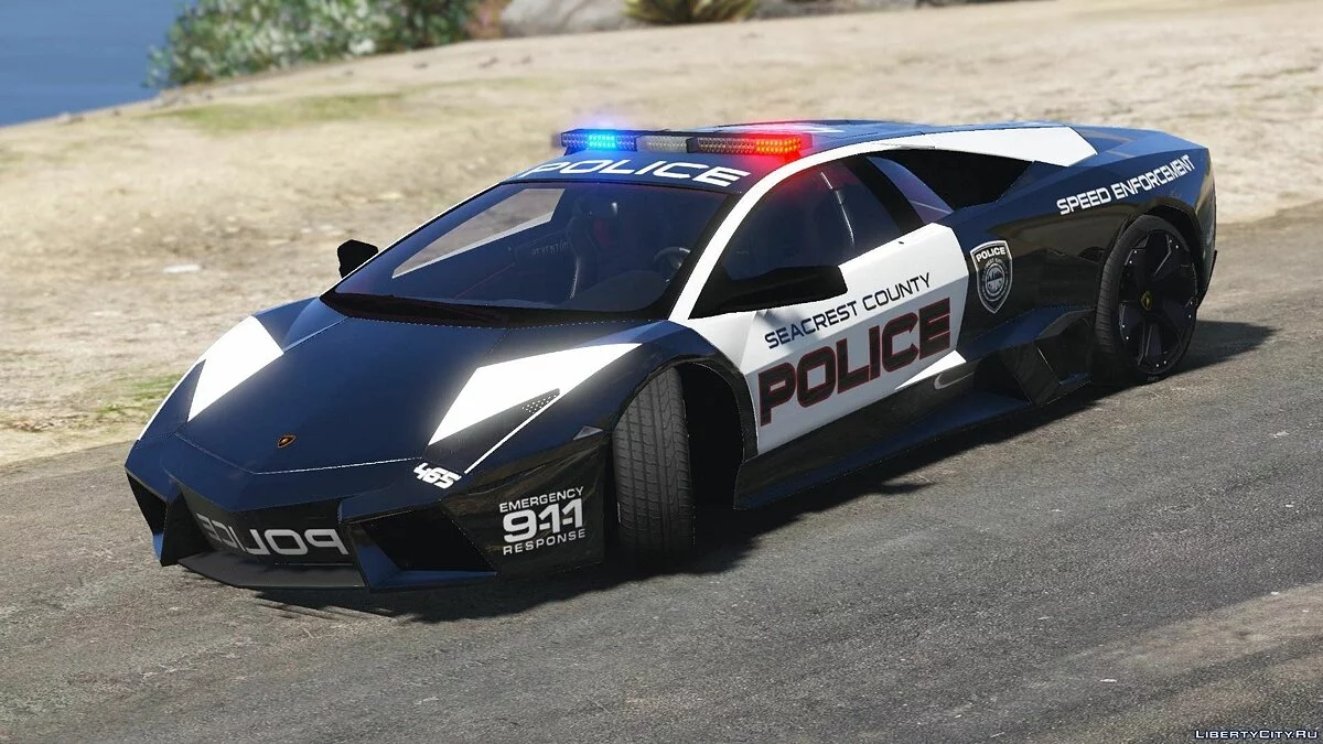 Lamborghini Reventón Police NFS - Hot Pursuit + Template / GTA 5