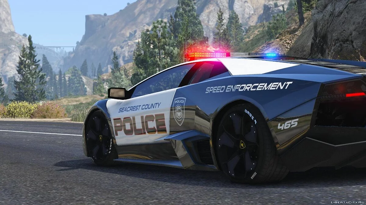 Lamborghini Reventón Police NFS - Hot Pursuit + Template / GTA 5