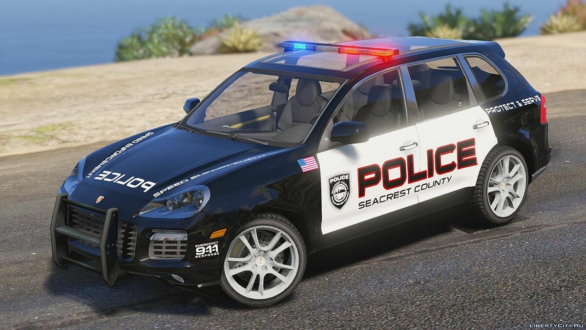 Скачать Porsche Cayenne - Need for Speed Hot Pursuit Police + Template для  GTA 5