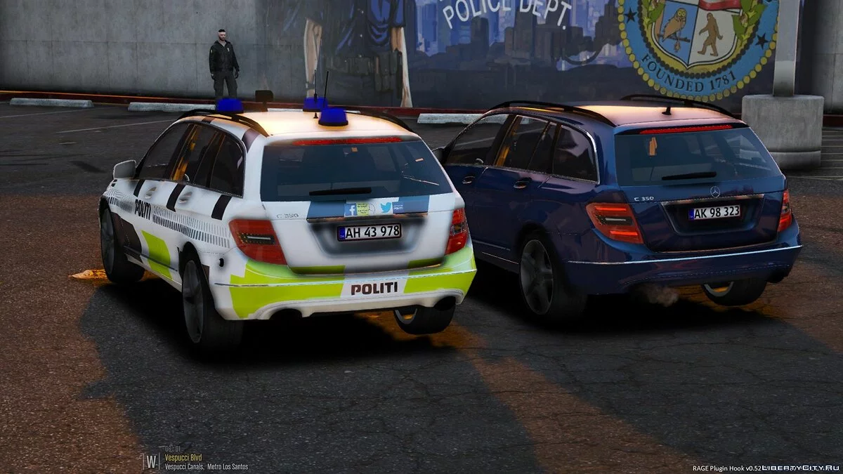 2012 Mercedes C-class Estate - Danish Police Pack [ELS] [BETA] / GTA 5