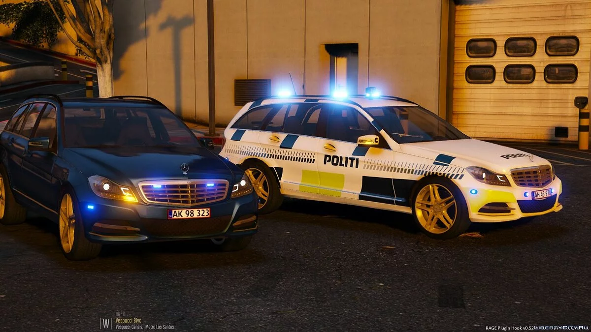 2012 Mercedes C-class Estate - Danish Police Pack [ELS] [BETA] / GTA 5