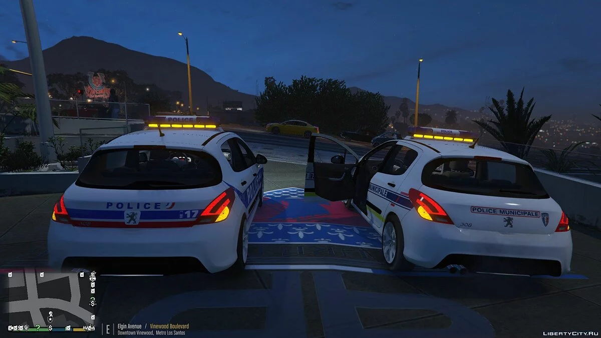 Pack Peugeot 308 POLICE NON ELS (Rotatif et LED) / GTA 5