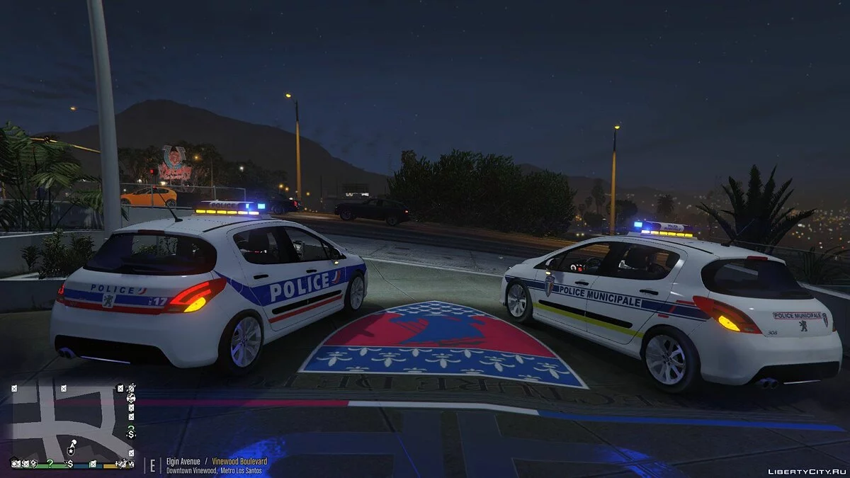 Pack Peugeot 308 POLICE NON ELS (Rotatif et LED) / GTA 5