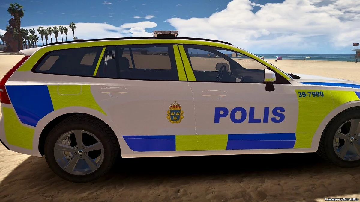 Swedish Police 2019 Volvo V60 PACK [ELS] 1.0 / GTA 5