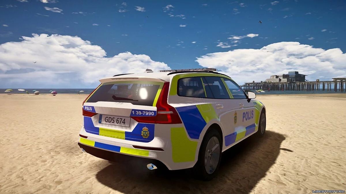 Swedish Police 2019 Volvo V60 PACK [ELS] 1.0 / GTA 5