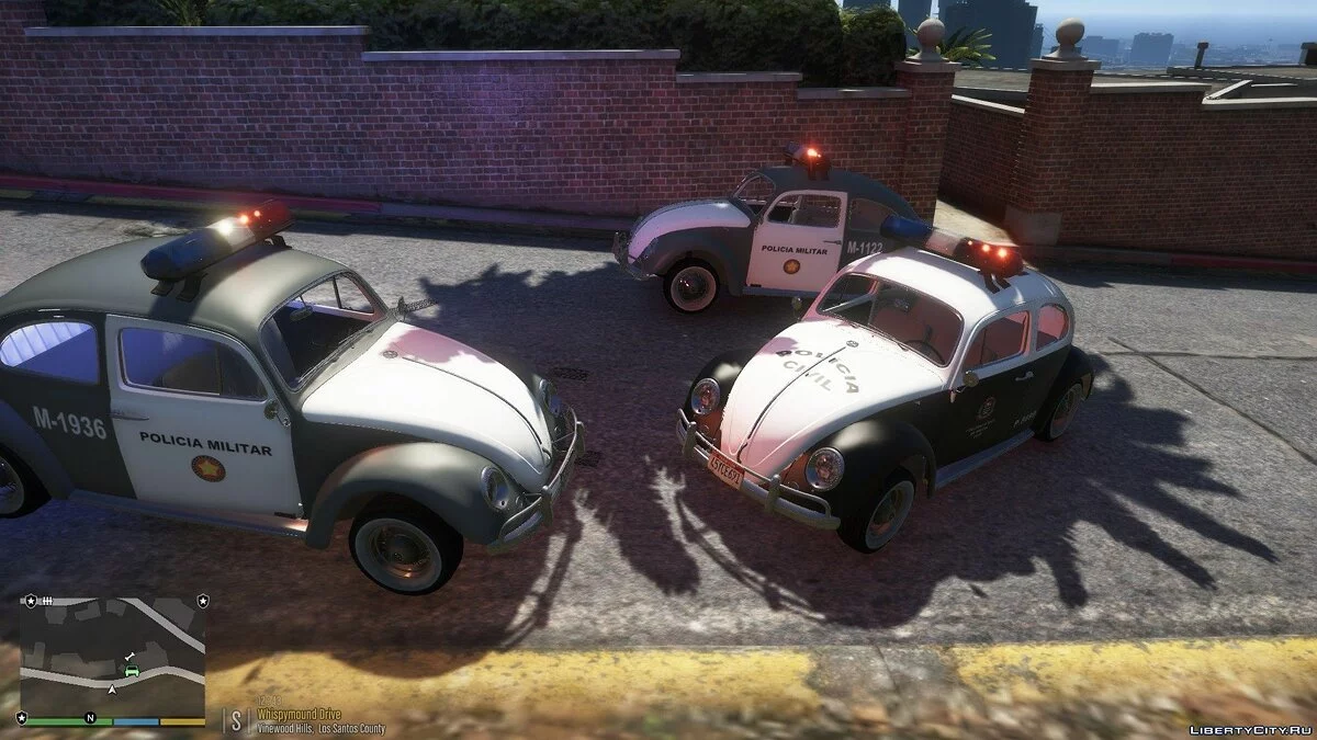 Полицейский Volkswagen Beetle/Fusca PMESP [Wipers][Dials][Livery] 1.1 / GTA 5