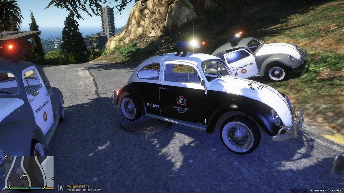 Полицейский Volkswagen Beetle/Fusca PMESP [Wipers][Dials][Livery] 1.1 / GTA 5