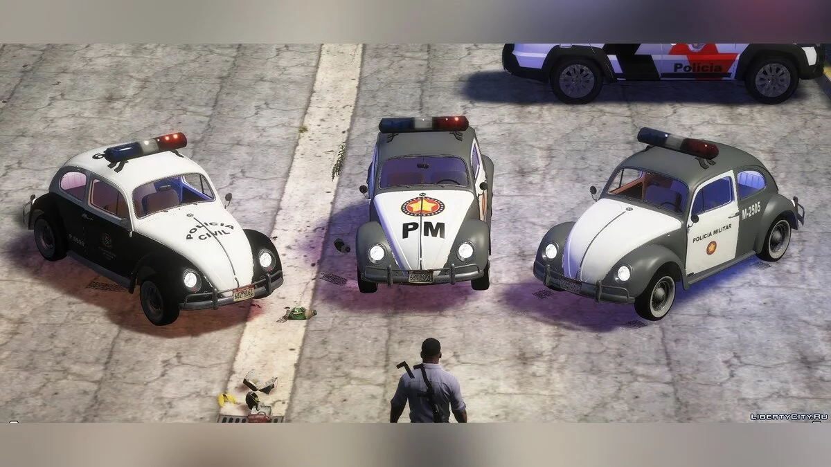Полицейский Volkswagen Beetle/Fusca PMESP [Wipers][Dials][Livery] 1.1 / GTA 5