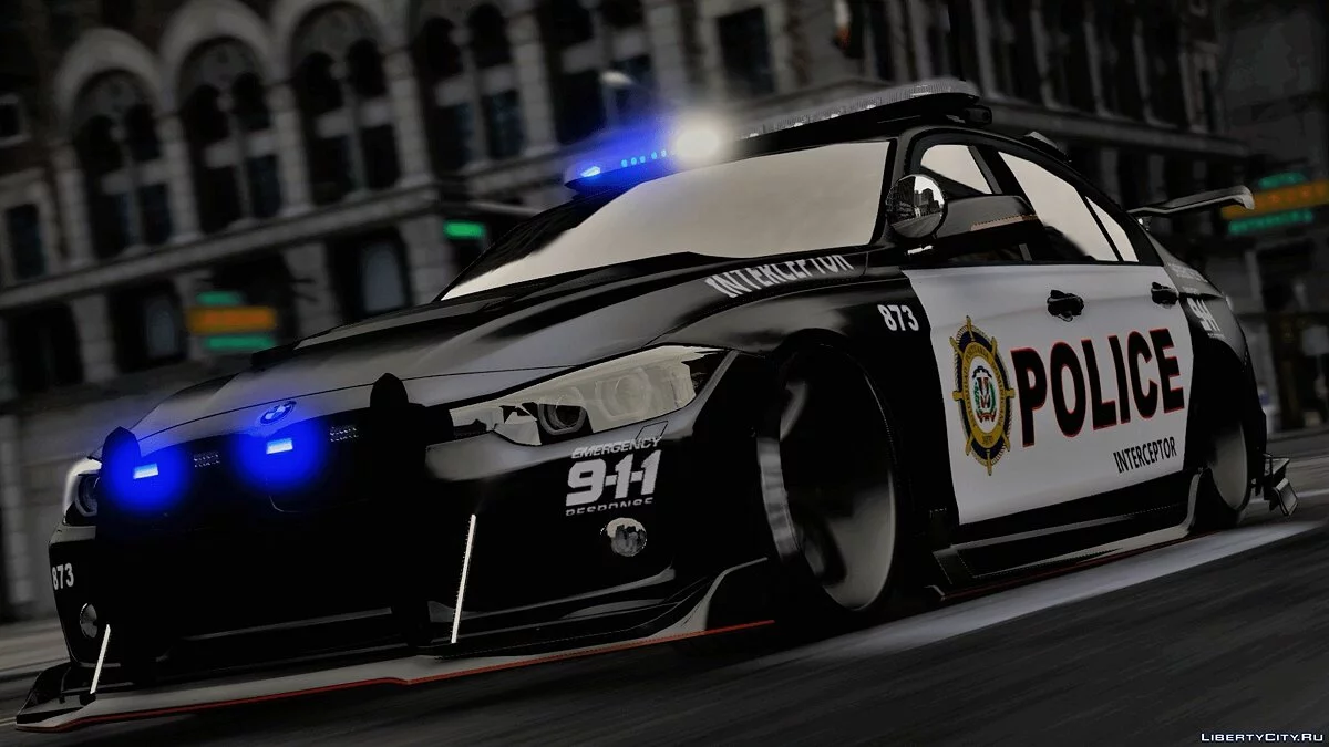 BMW 3 F30 Police Crazy exterior [Add-On] [ELS] [Template] / GTA 5