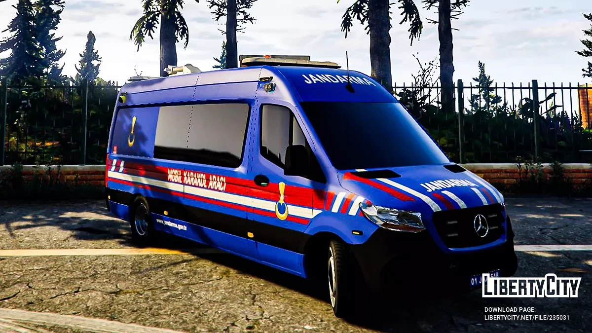 Мобильный полицейский участок жандармерии Mercedes Sprinter 2020 (Снежный и Чистый) | ELS) / GTA 5