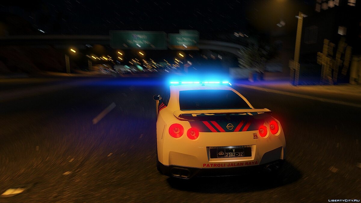 Nissan GT-R R35 Indonesian Police Higway Patrol для GTA 5 - Картинка #3
