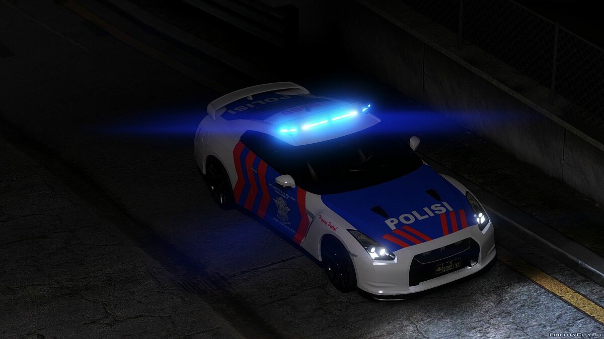 Nissan GT-R R35 Indonesian Police Higway Patrol для GTA 5 - Картинка #4