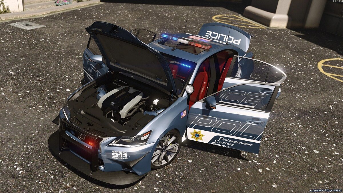 Lexus GS 350 | Hot Pursuit Police [Add-On / Replace | Template] 3.0 для GTA 5 - Картинка #3