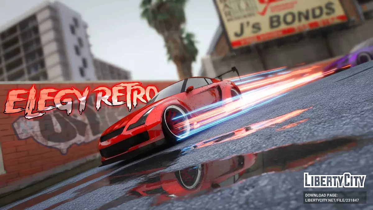 Annis Elegy Retro Custom (широкий бодикит с анимированными огнями) / GTA 5