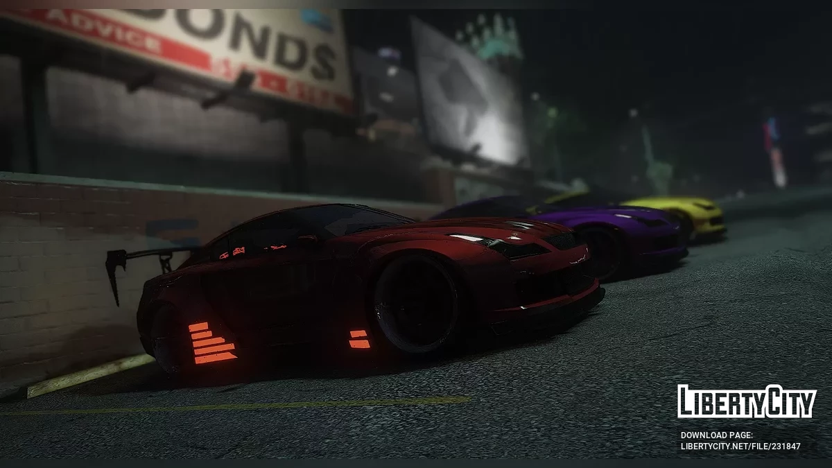 Annis Elegy Retro Custom (широкий бодикит с анимированными огнями) / GTA 5