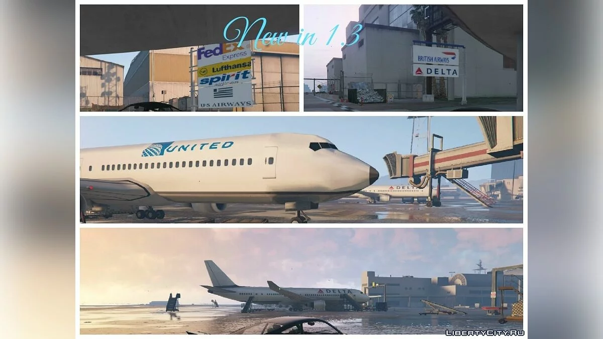 Realistic Airport + More Cars And Planes 1.5 / GTA 5