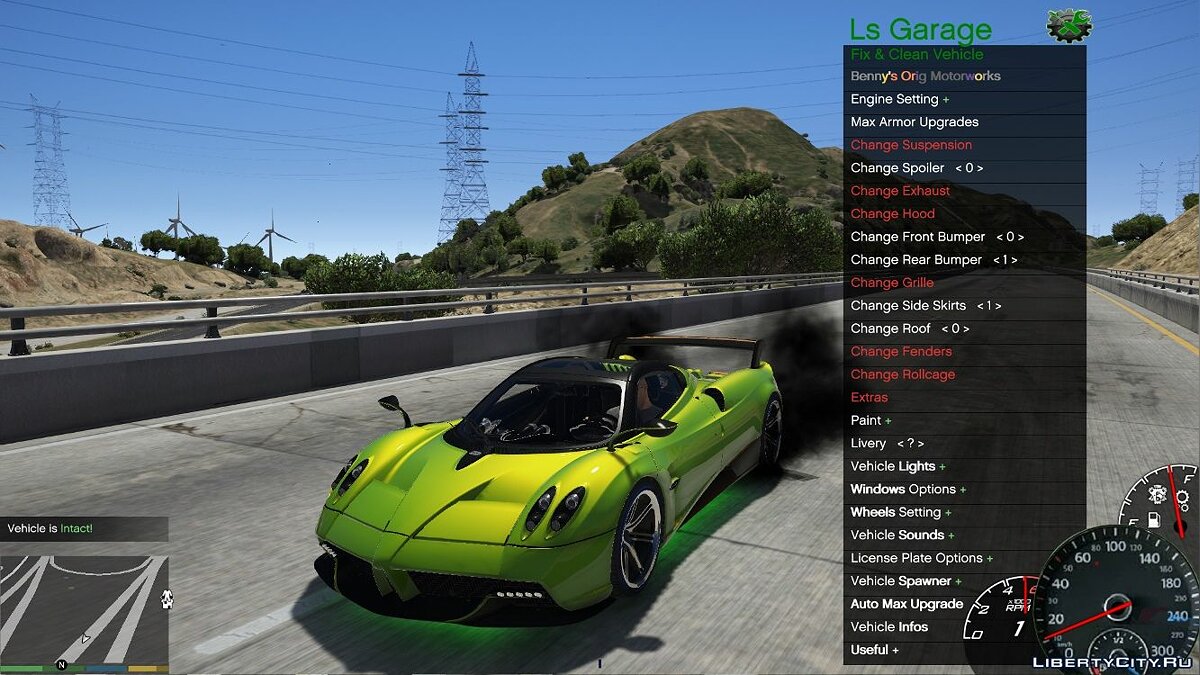 Скачать LS Garage / Tuning & Modification Menu, Spawner And More 1.2 для  GTA 5