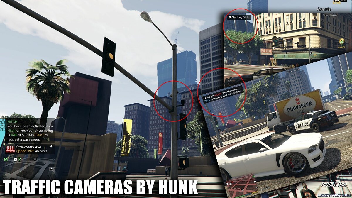 Скачать TrafficCameras 1.7b - Фиксация нарушений на дороге для GTA 5