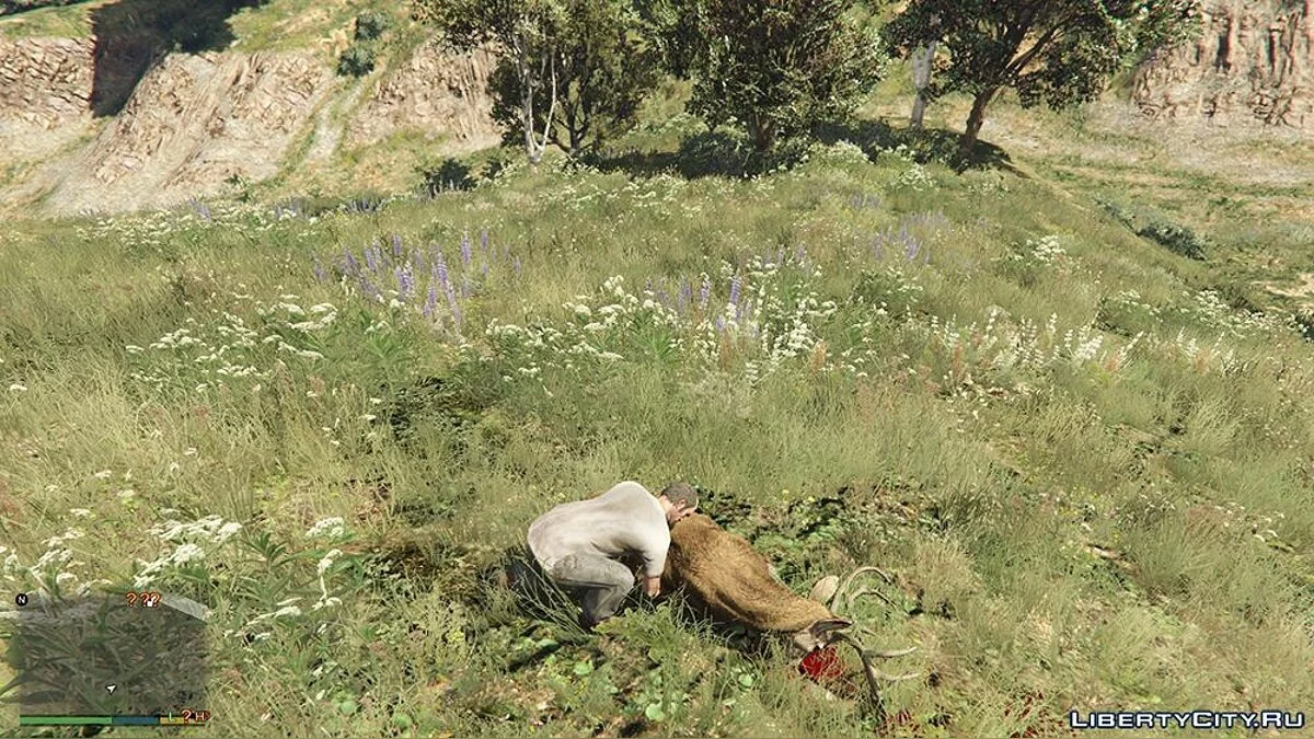 Возможность обыскивать животных и снимать с них шкуру / GTA 5