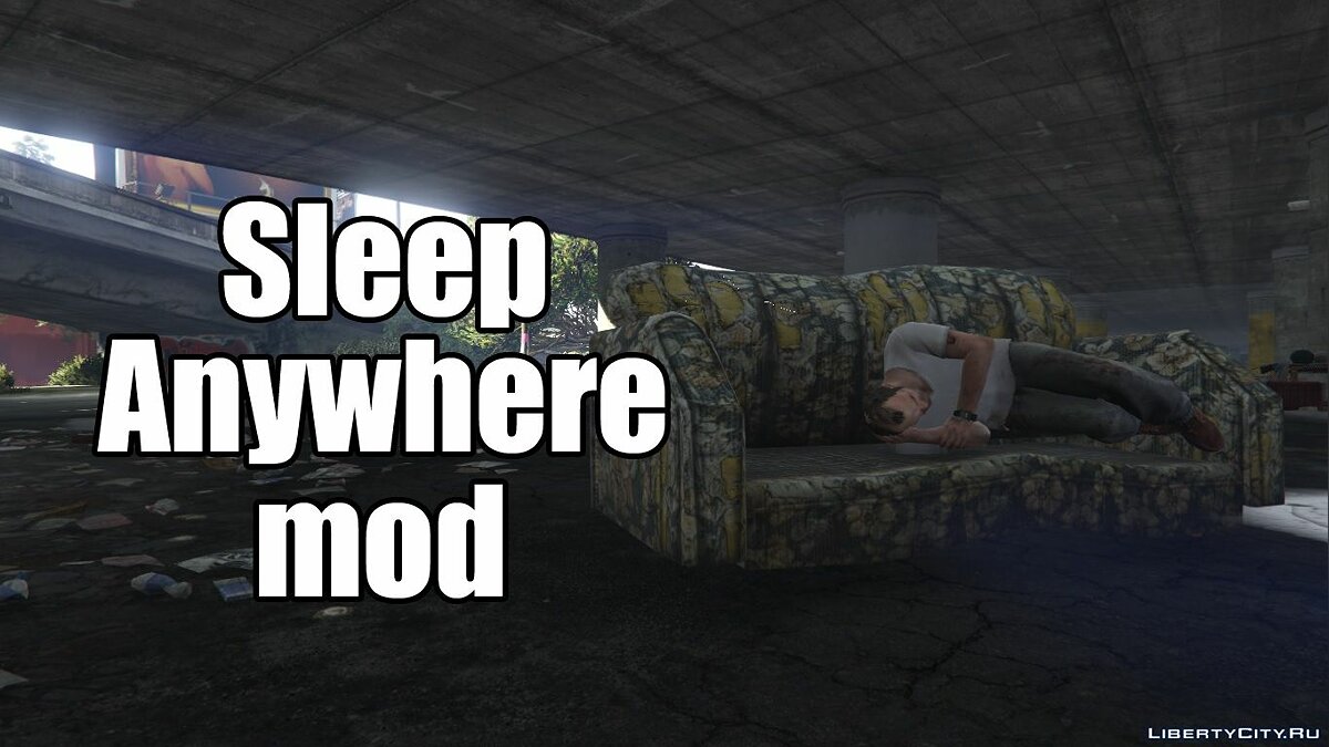 Спать в любом месте - Sleep Anywhere 1.1 для GTA 5 - Картинка #1