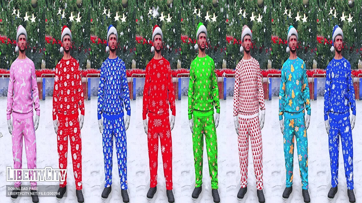 Рождественский пижамный комплект для мужчин и женщин / GTA 5