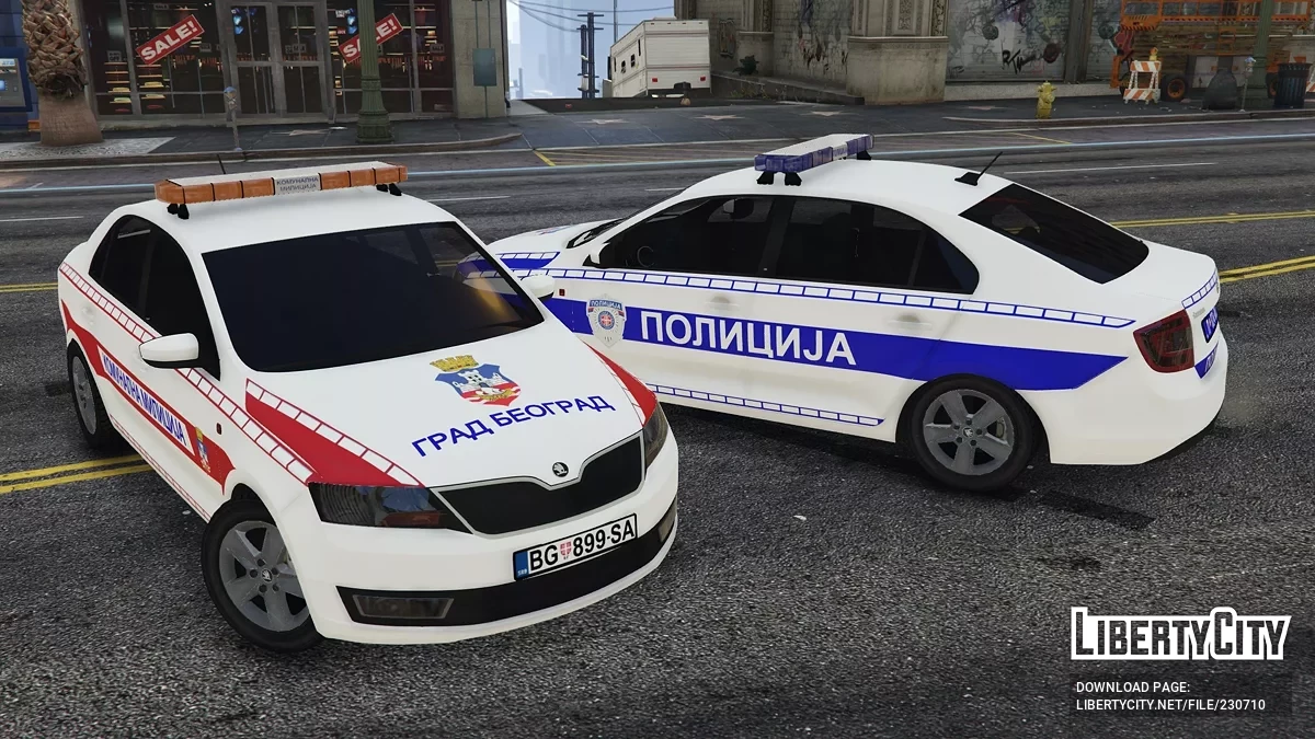 2014 Skoda Rapid Policija Srbije / Serbian Police Pack Marked / Unmarked [ELS | Non-ELS | Replace | Template | 4K] / GTA 5