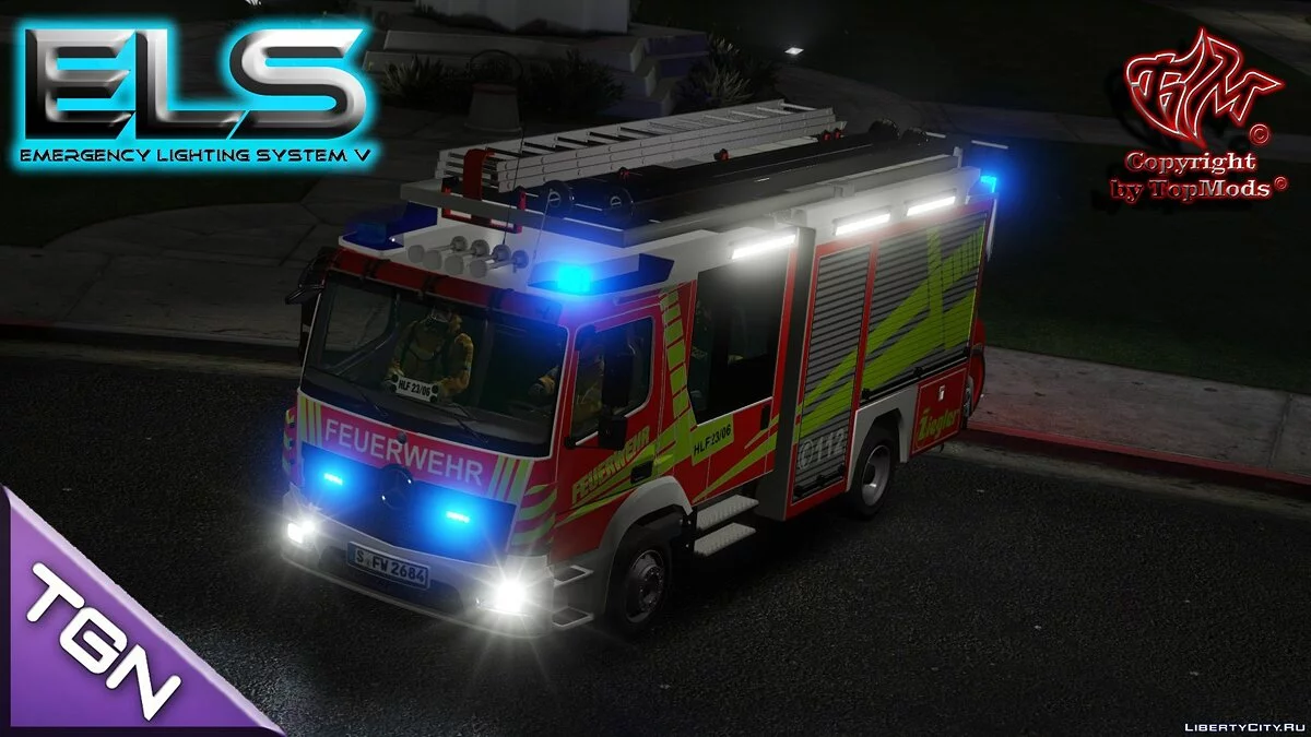 Mercedes-Benz Atego HLF + Script [ELS] (German Firetruck) / GTA 5