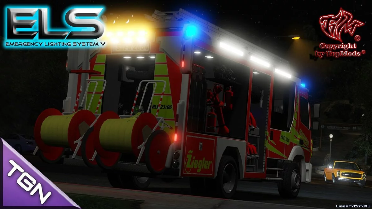 Mercedes-Benz Atego HLF + Script [ELS] (German Firetruck) / GTA 5