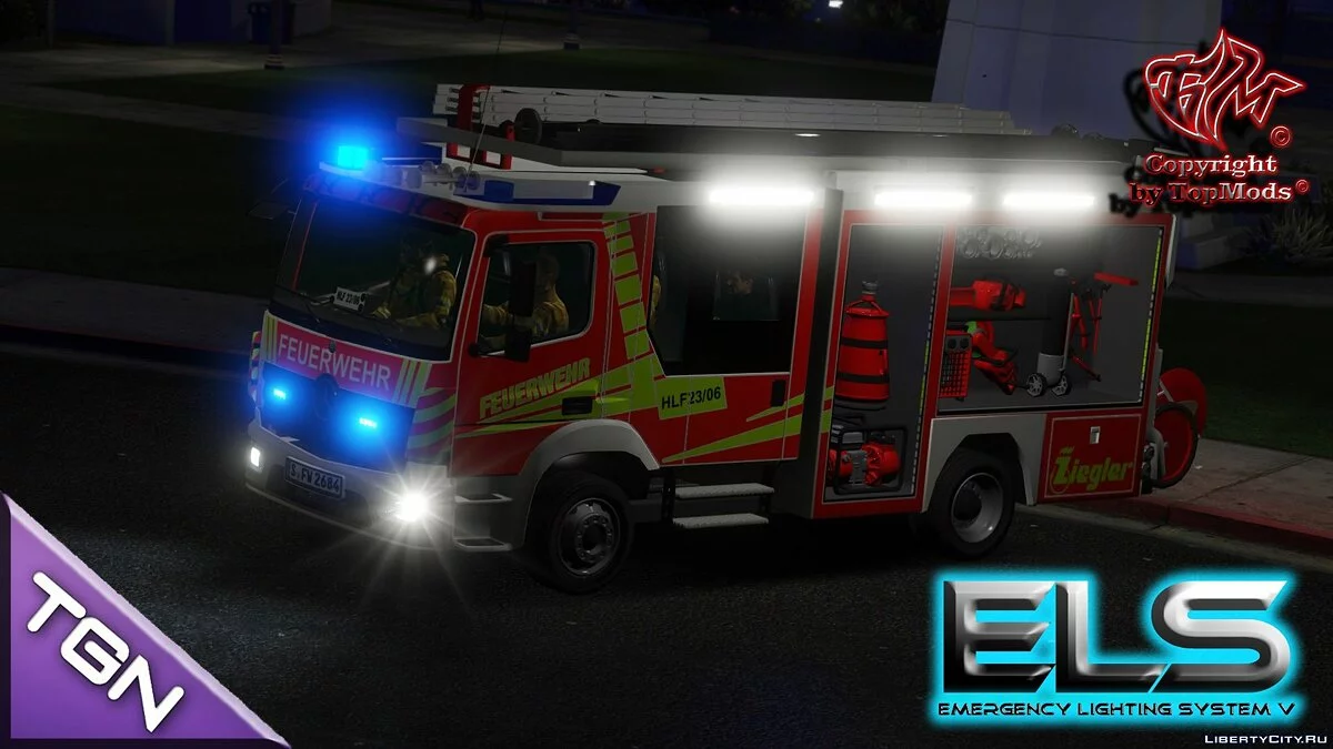 Mercedes-Benz Atego HLF + Script [ELS] (German Firetruck) / GTA 5